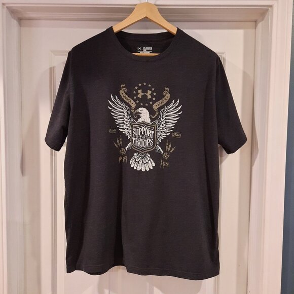 Under Armour Shirt Mens XXXL 3XL Charcoal Eagle Patriotic Flag Military American - Picture 1 of 11